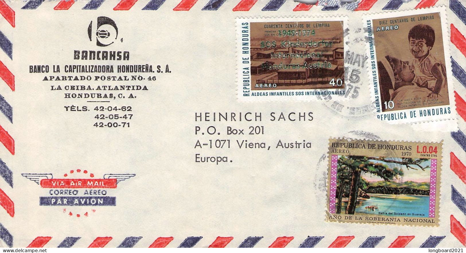 HONDURAS - AIR MAIL 1975 - WIEN/AT / 6249 - Honduras