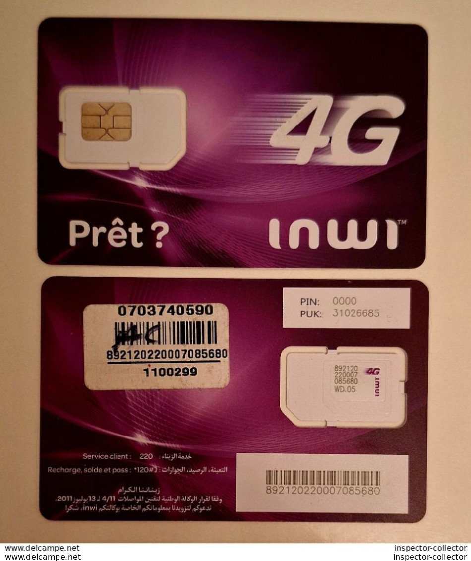 GSM SIM Card___MOROCCO Maroc___unused___company: Inwi - Marocco