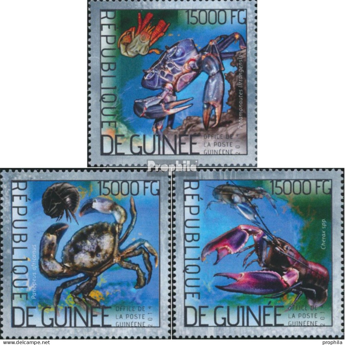 Guinea 10307-10309 (kompl. Ausgabe) Postfrisch 2014 Schalentiere - Guinea (1958-...)