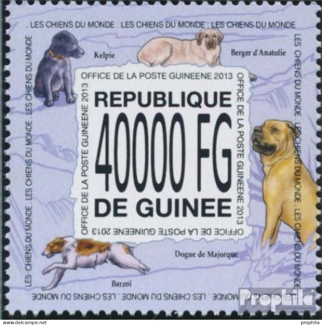 Guinea 10112 (kompl. Ausgabe) Postfrisch 2013 Hunde - Guinea (1958-...)