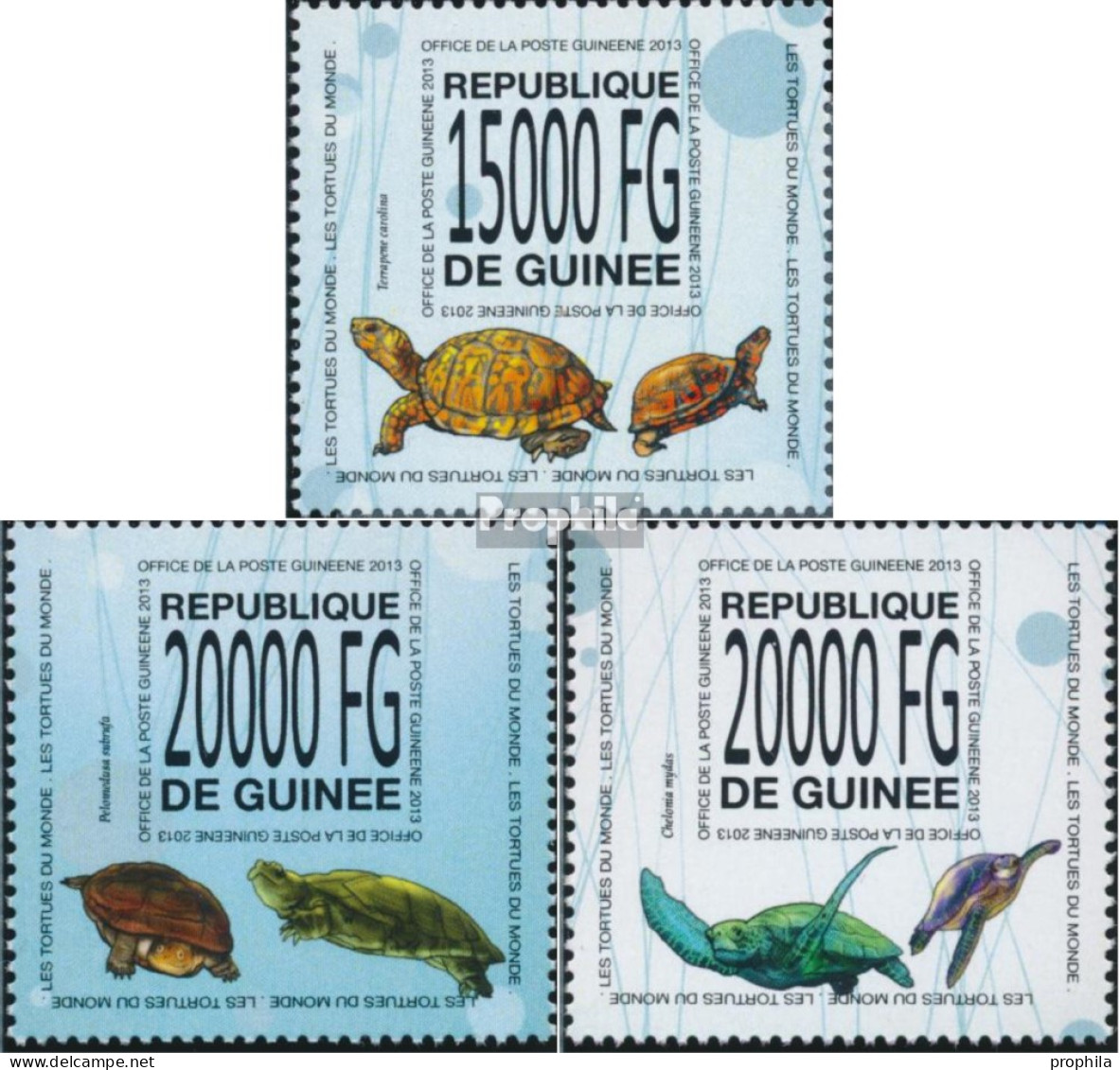 Guinea 10073-10075 (kompl. Ausgabe) Postfrisch 2013 Schildkröten - Guinea (1958-...)
