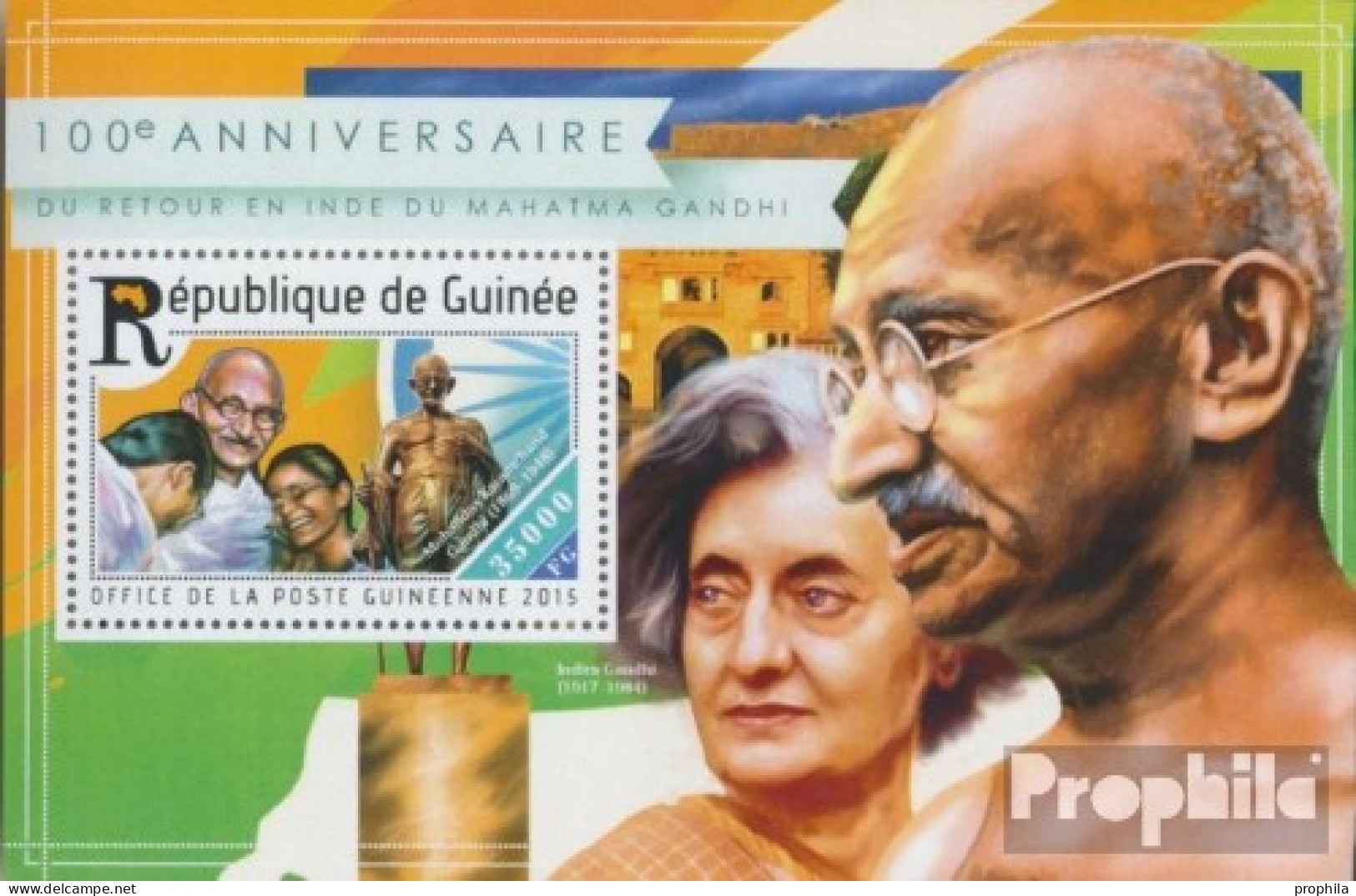 Guinea Block 2518 (kompl. Ausgabe) Postfrisch 2015 Mahatma Gandhi - Guinea (1958-...)