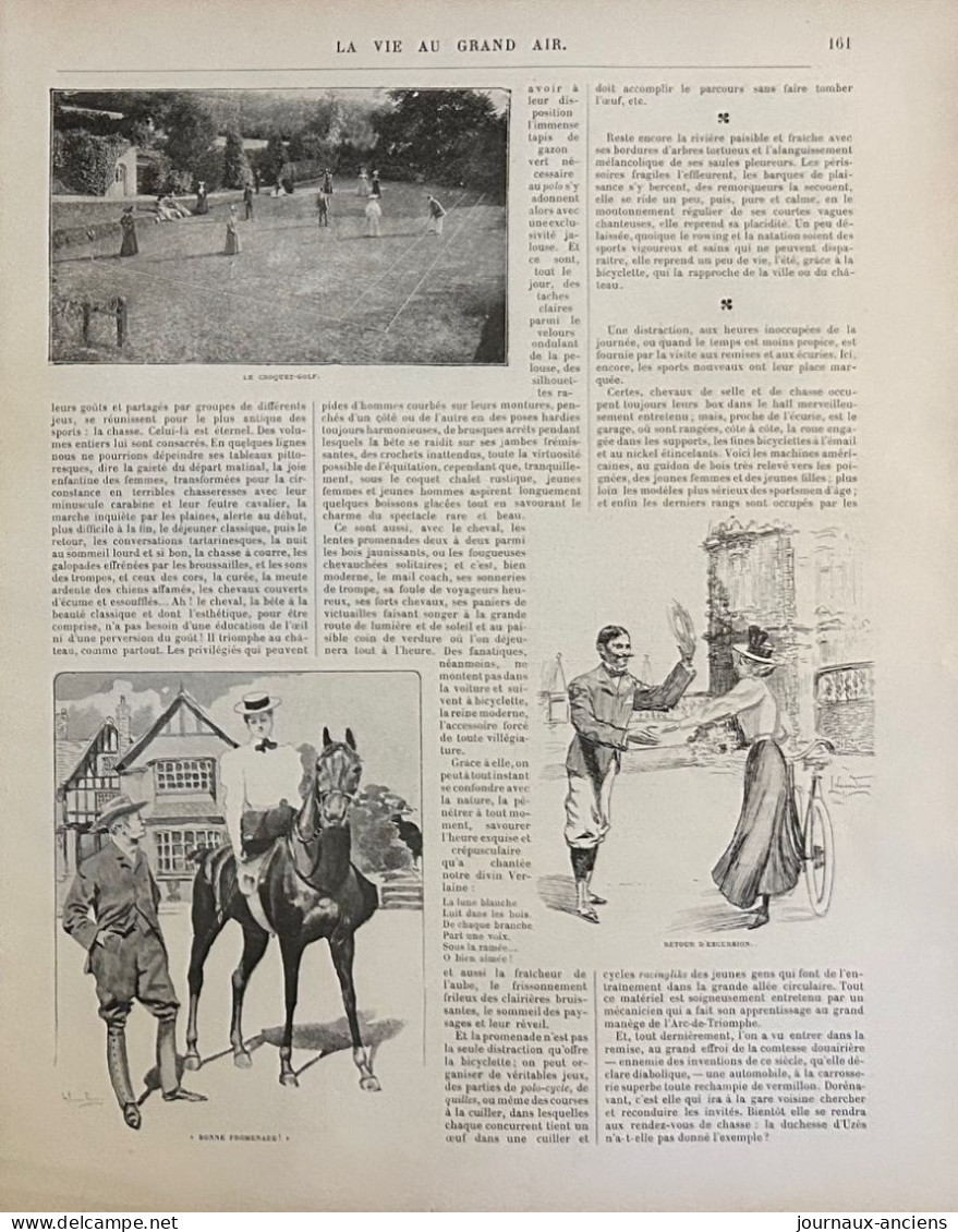 1898 LE LAWN TENNIS - EQUITATION - LE CRIQUET GOLF ETC... - LES SPORTS AU CHATEAU - LA VIE AU GRAND AIR - 1900 - 1949