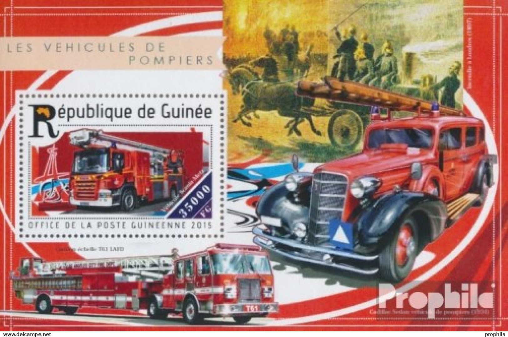 Guinea Block 2508 (kompl. Ausgabe) Postfrisch 2015 Feuerwehrfahrzeuge - Guinea (1958-...)