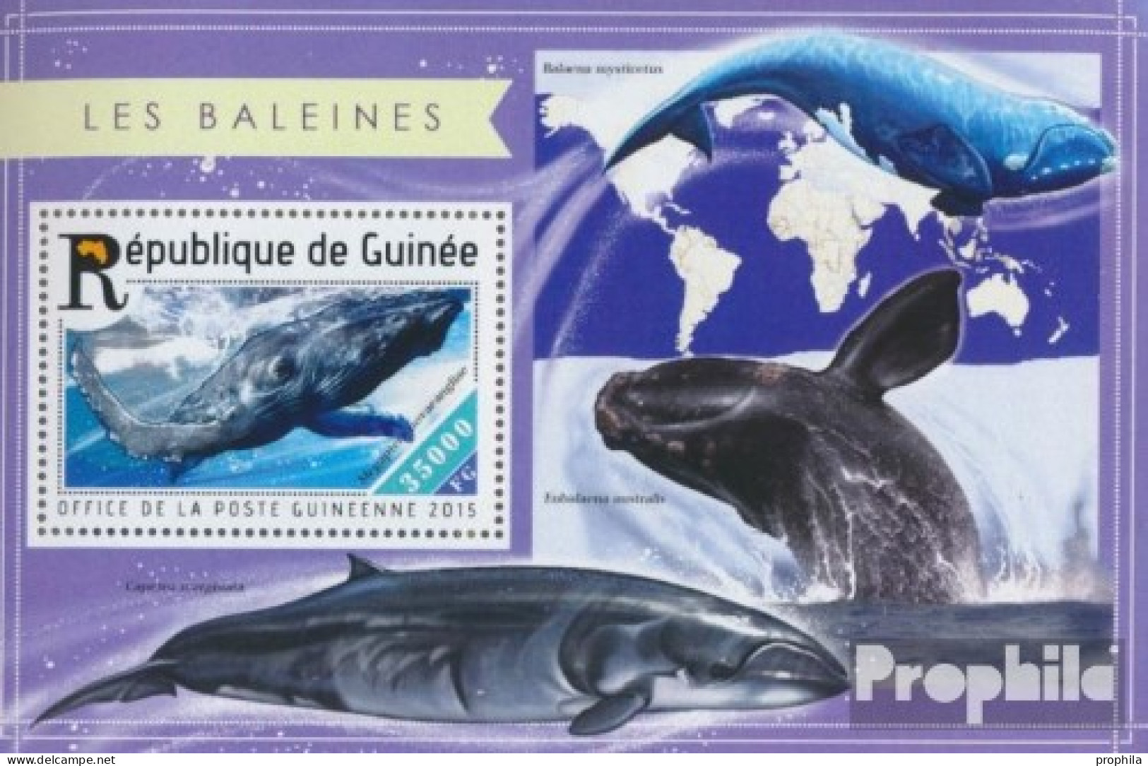 Guinea Block 2507 (kompl. Ausgabe) Postfrisch 2015 Wale - Guinée (1958-...)