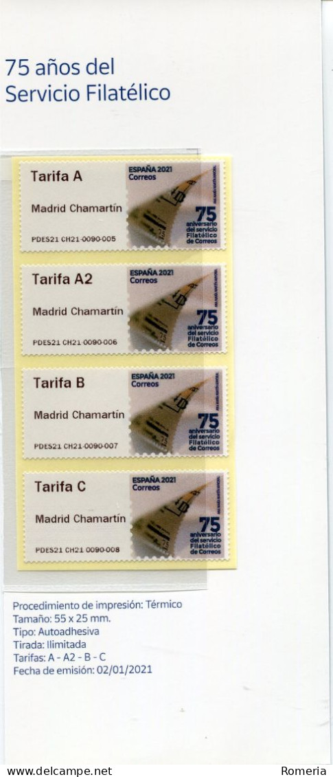 Espagne - 2021 - 75 Años Del Servicio Filatélico - Machine Labels [ATM]