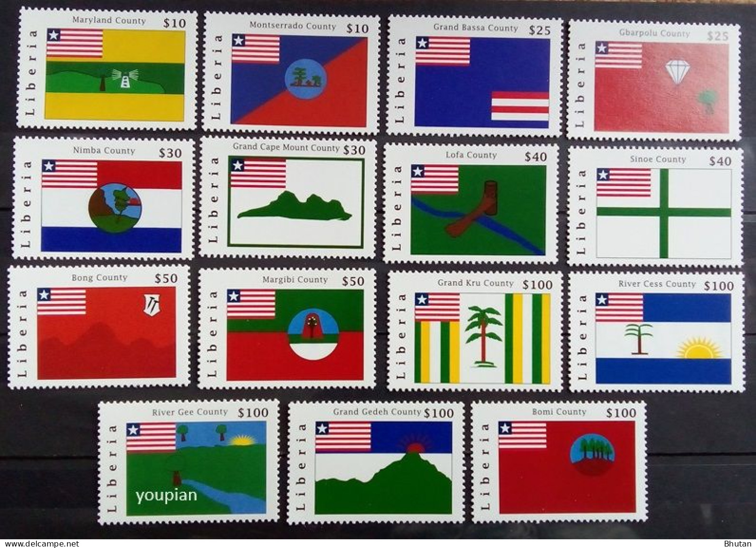 Liberia 2008, Local Flags, MNH Stamps Set - Liberia