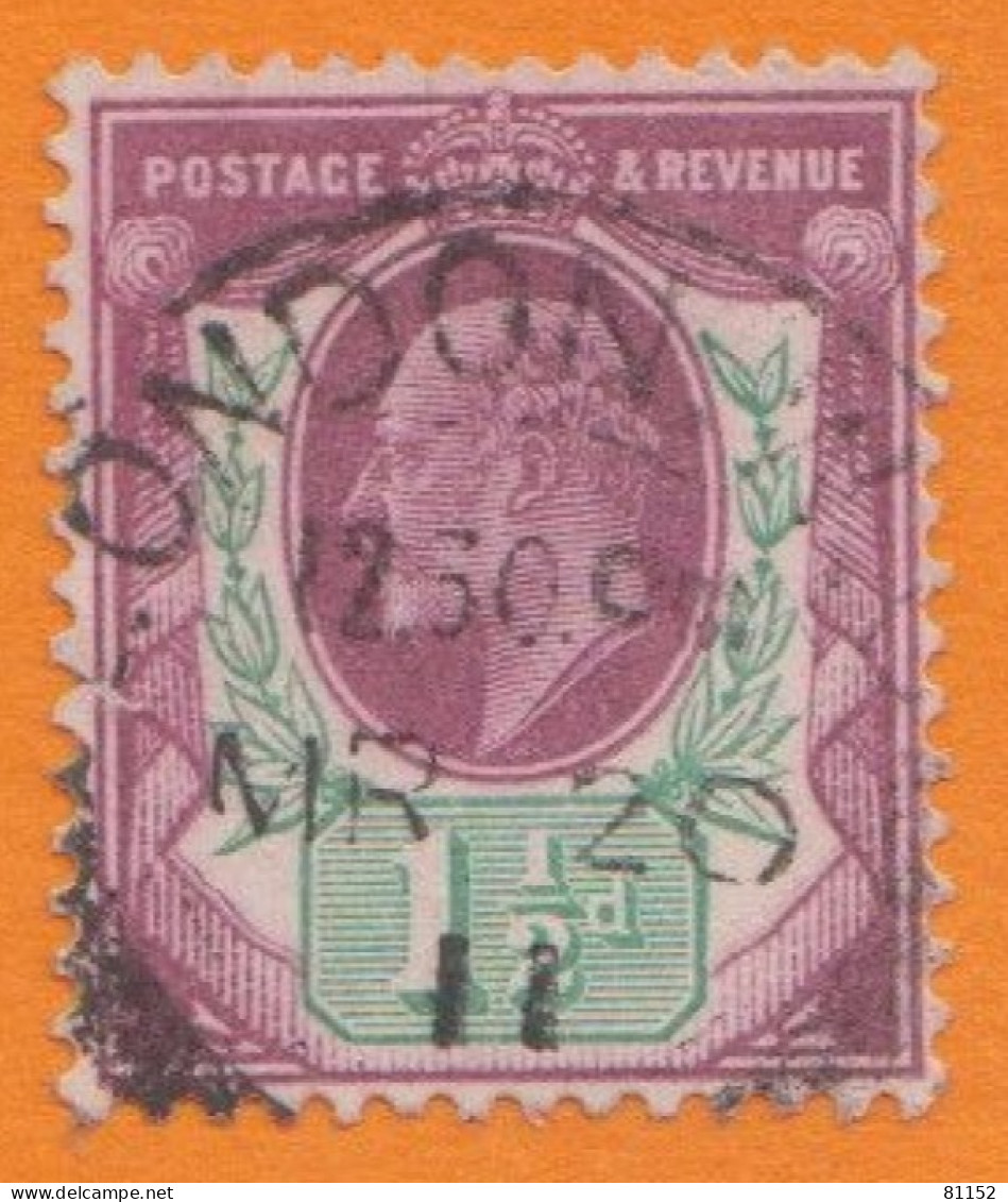 GRANDE-BRETAGNE Georges V 1.5p Y.et.T. 108 Violet-brun Et Vert Oblitéré 1911 - Oblitérés