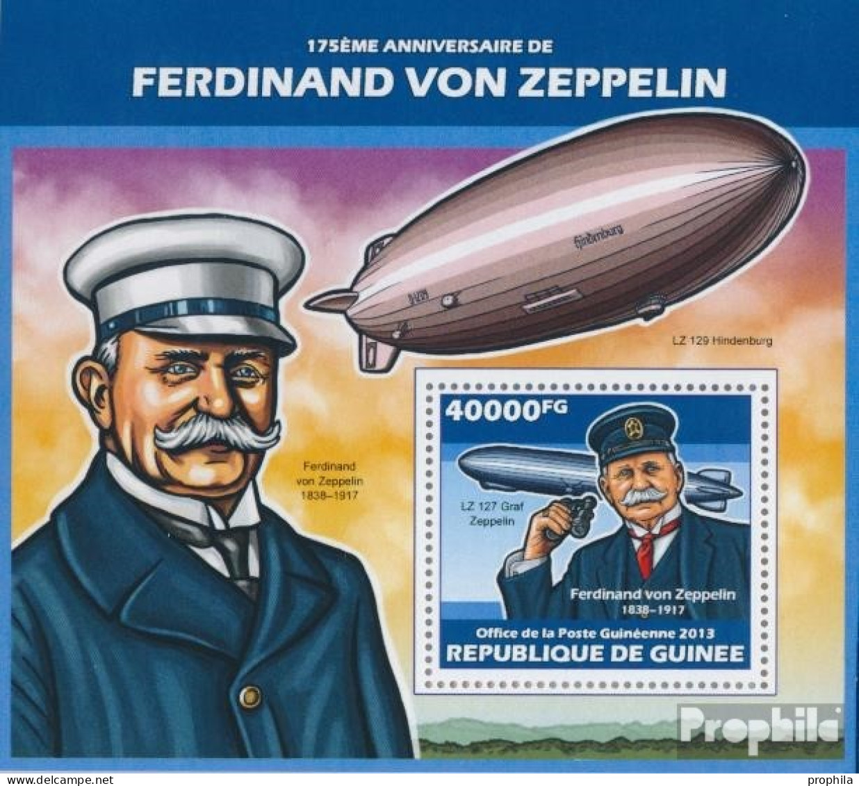 Guinea Block 2309 (kompl. Ausgabe) Postfrisch 2013 Ferdinand Von Zeppelin - Guinea (1958-...)