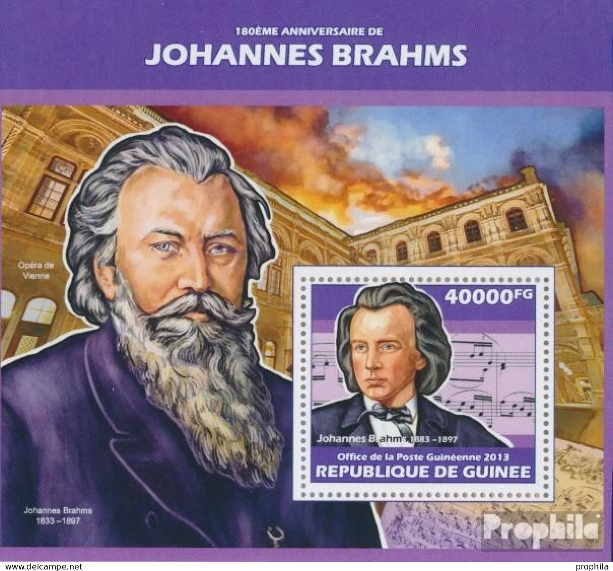 Guinea Block 2308 (kompl. Ausgabe) Postfrisch 2013 Johannes Brahms - Guinea (1958-...)