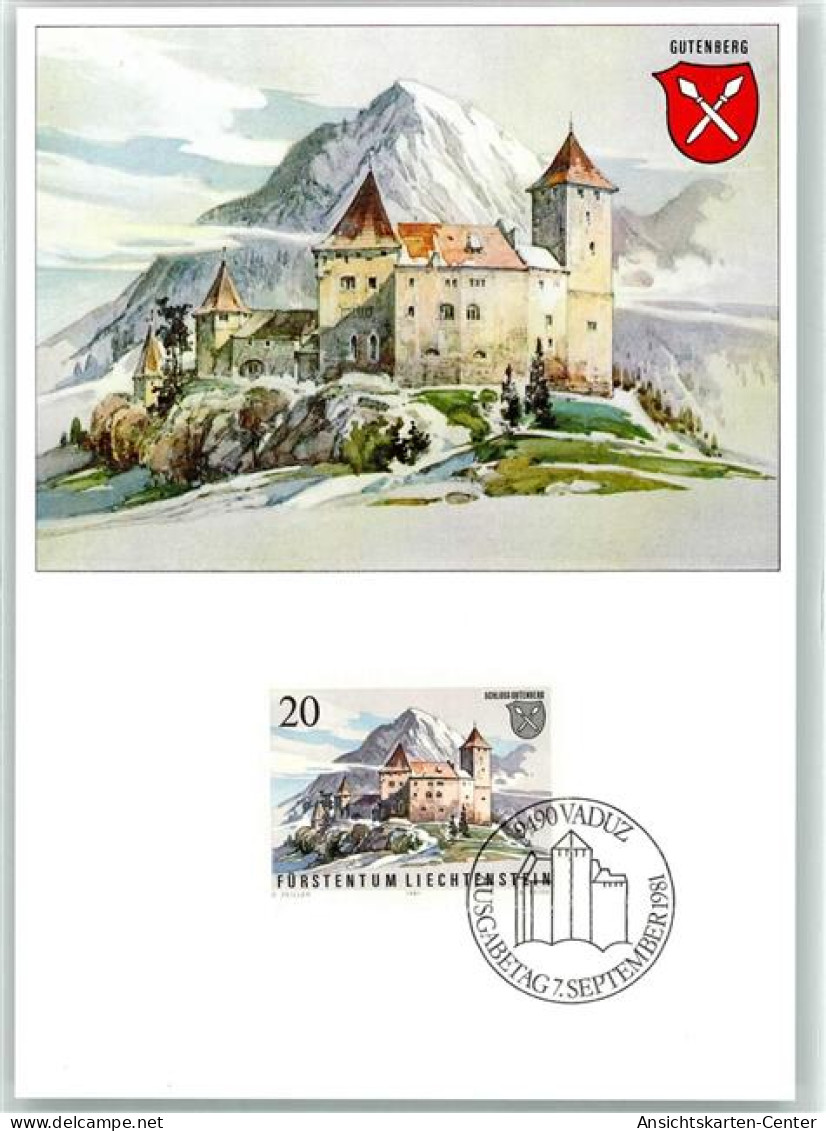 39342804 - Sondermarken Schloss Gutenberg Wappen Ausgabe 7. September 1981 - Liechtenstein