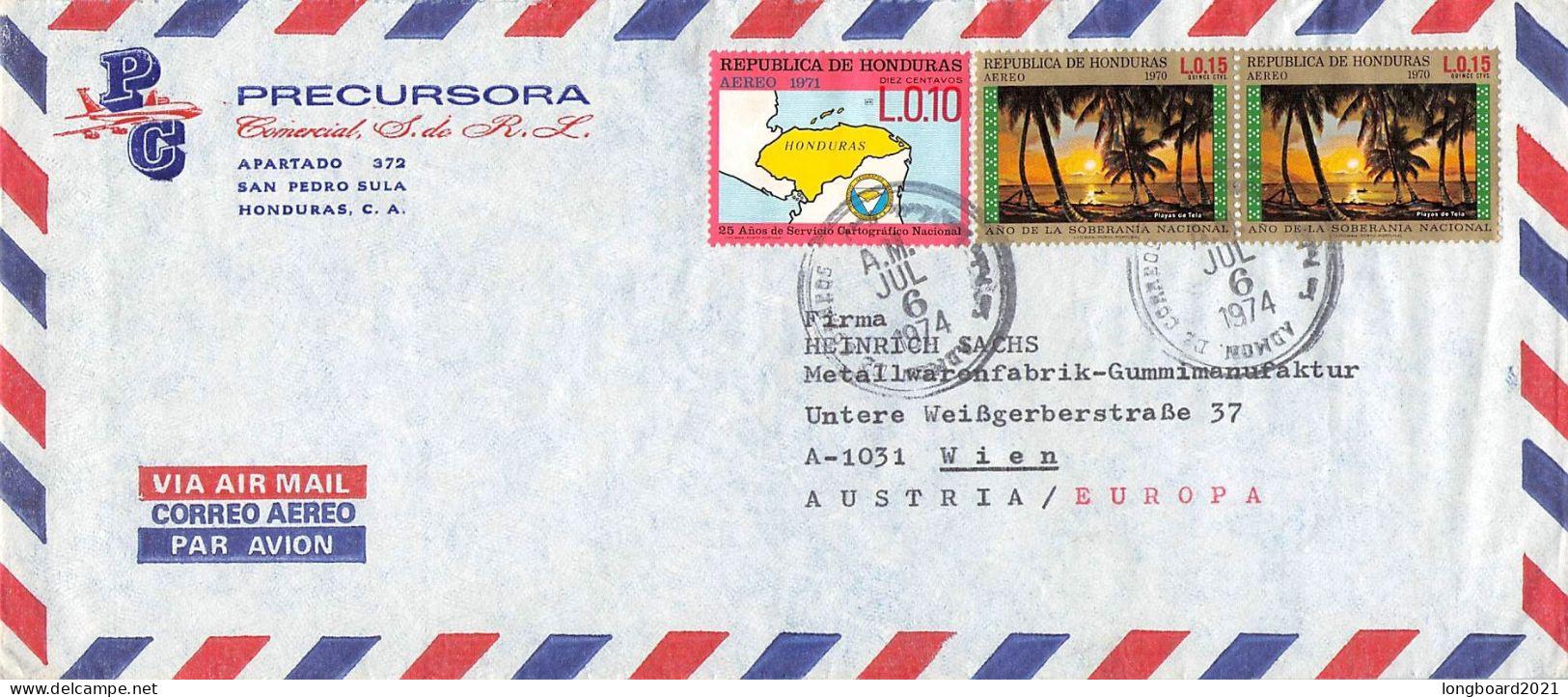 HONDURAS - AIR MAIL 1974 - WIEN/AT / 6256 - Honduras