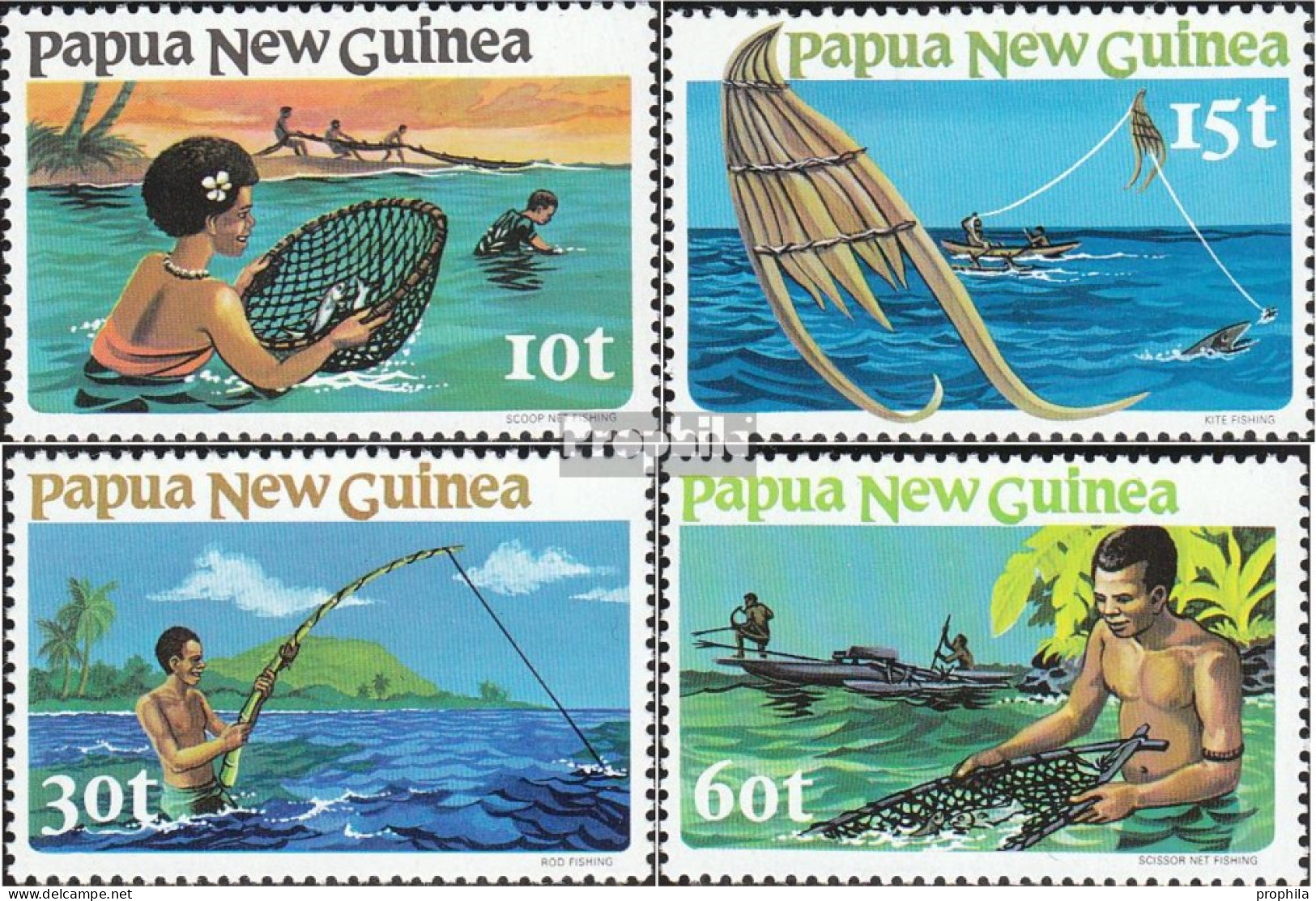 Papua-Neuguinea 418-421 (kompl.Ausg.) Postfrisch 1981 Fischen - Papúa Nueva Guinea