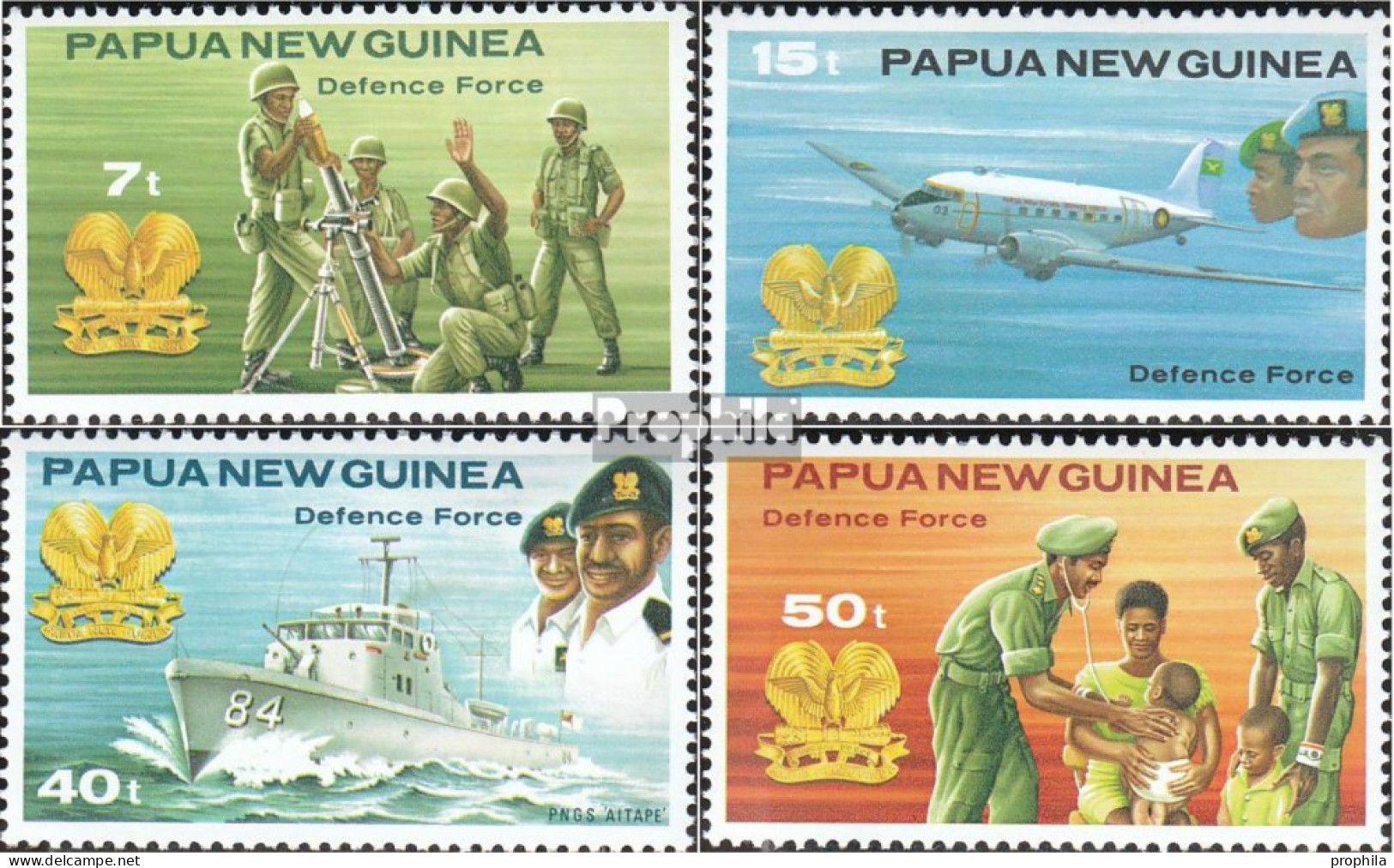 Papua-Neuguinea 409-412 (kompl.Ausg.) Postfrisch 1981 Verteidigung - Papúa Nueva Guinea