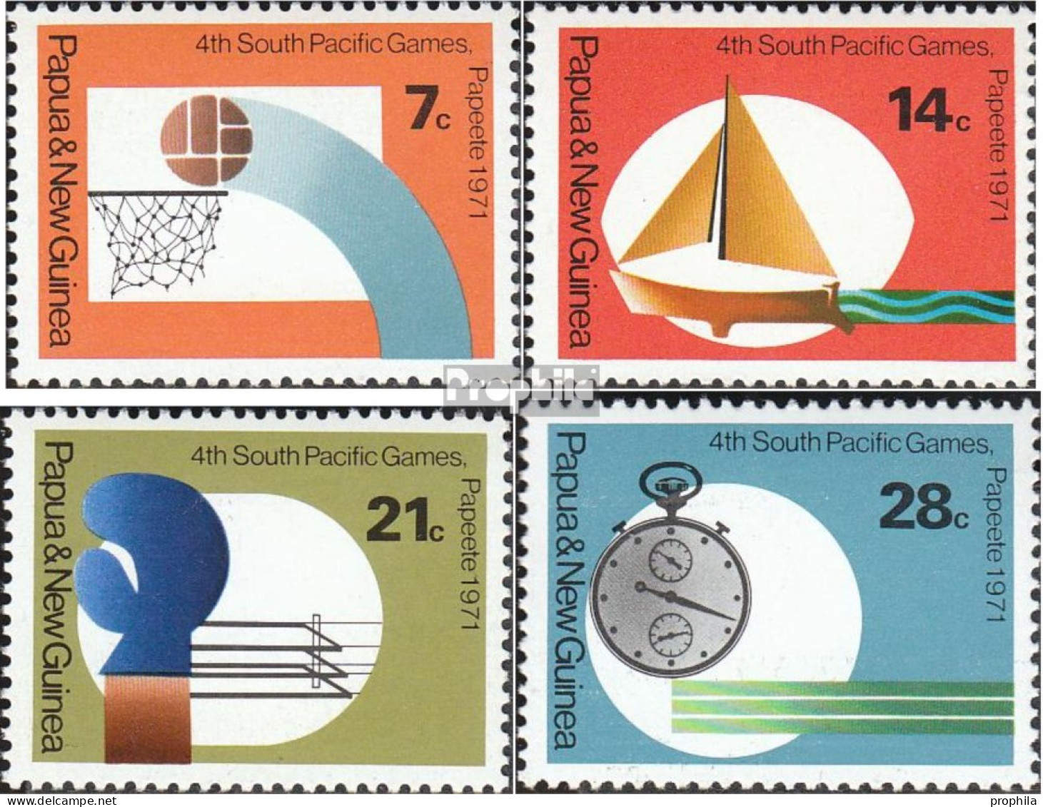 Papua-Neuguinea 203-206 (kompl.Ausg.) Postfrisch 1971 Sport - Papúa Nueva Guinea