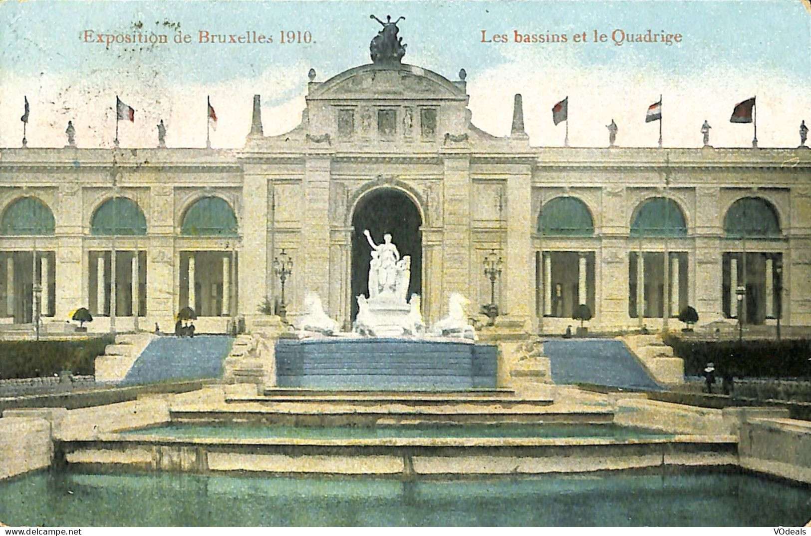 Belgique - Brussel - Bruxelles - Exposition De Bruxelles 1910 - Les Bassins Et Le Quadrige - Expositions Universelles