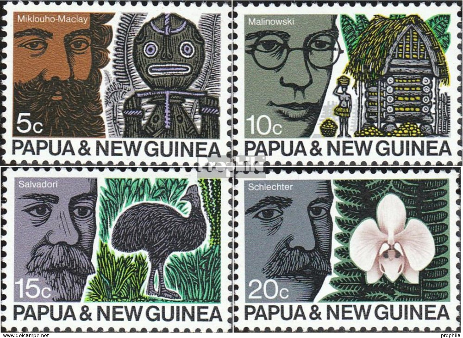 Papua-Neuguinea 185-188 (kompl.Ausg.) Postfrisch 1970 Naturwissenschaft - Papúa Nueva Guinea