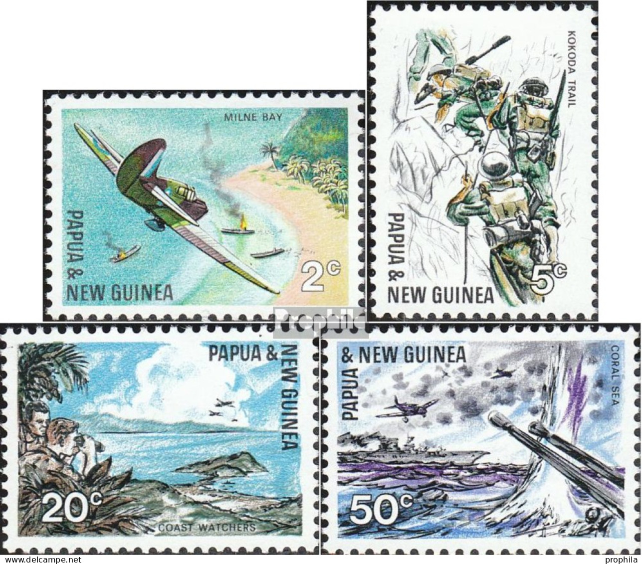 Papua-Neuguinea 119-122 (kompl.Ausg.) Postfrisch 1967 Weltkrieg - Papúa Nueva Guinea