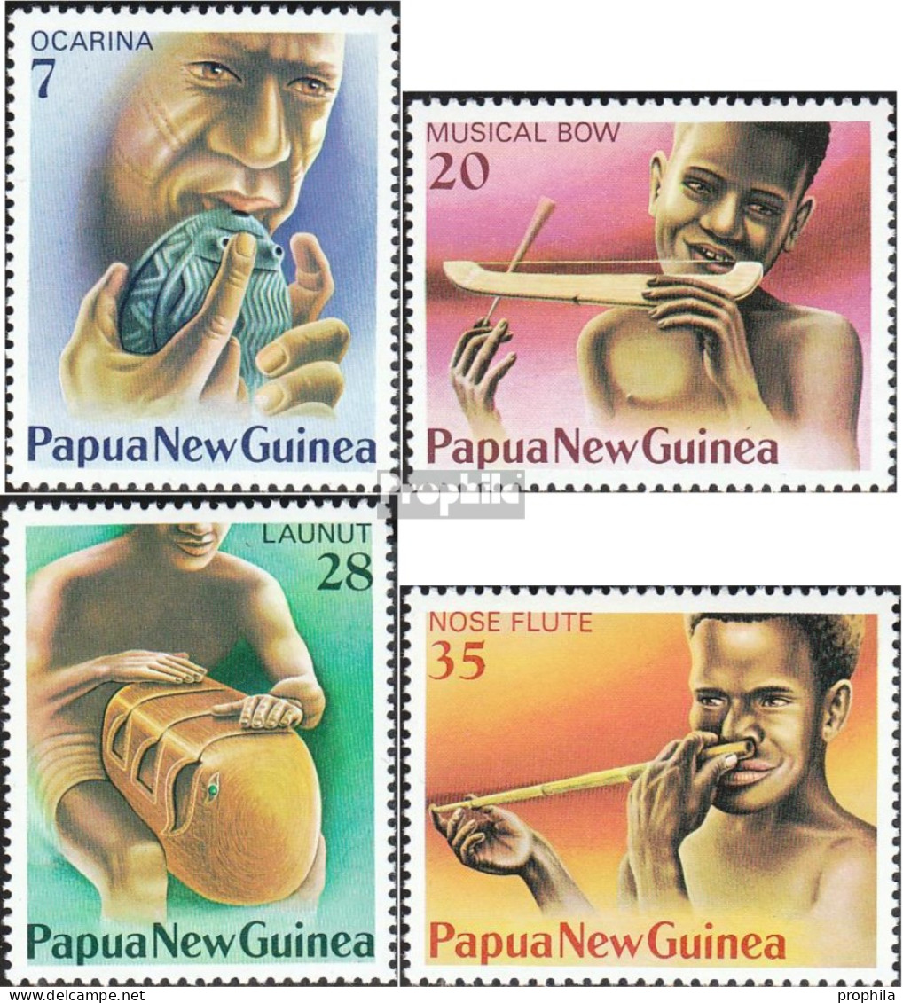 Papua-Neuguinea 360-363 (kompl.Ausg.) Postfrisch 1979 Musikinstrumente - Papúa Nueva Guinea