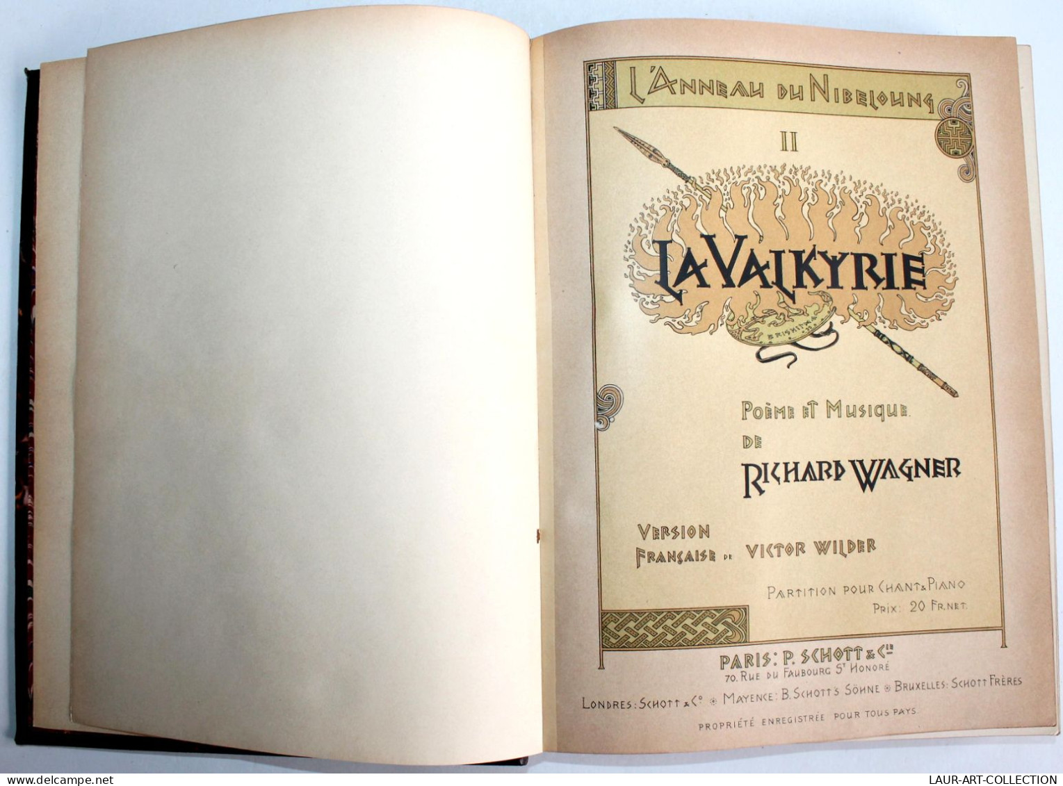 LA VALKYRIE POEME & MUSIQUE DE R. WAGNER, PARTITION CHANT & PIANO 1893 VF WILDER / ANCIEN LIVRE XIXe SIECLE (1803.210) - Musik