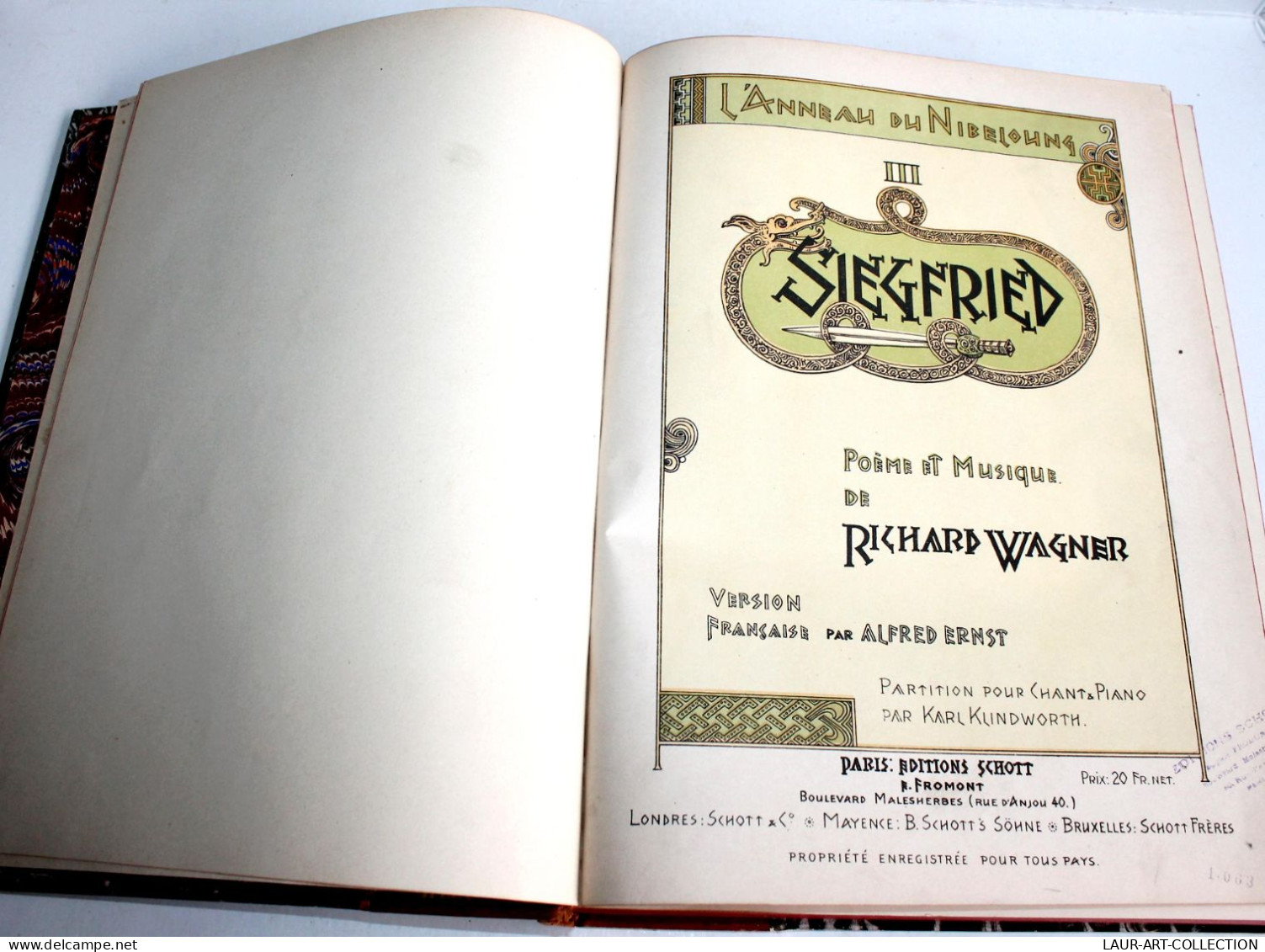 SIEGFRIED POEME & MUSIQUE DE R. WAGNER, PARTITION CHANT & PIANO 1900 VF ERNST / ANCIEN LIVRE XIXe SIECLE (1803.211) - Música