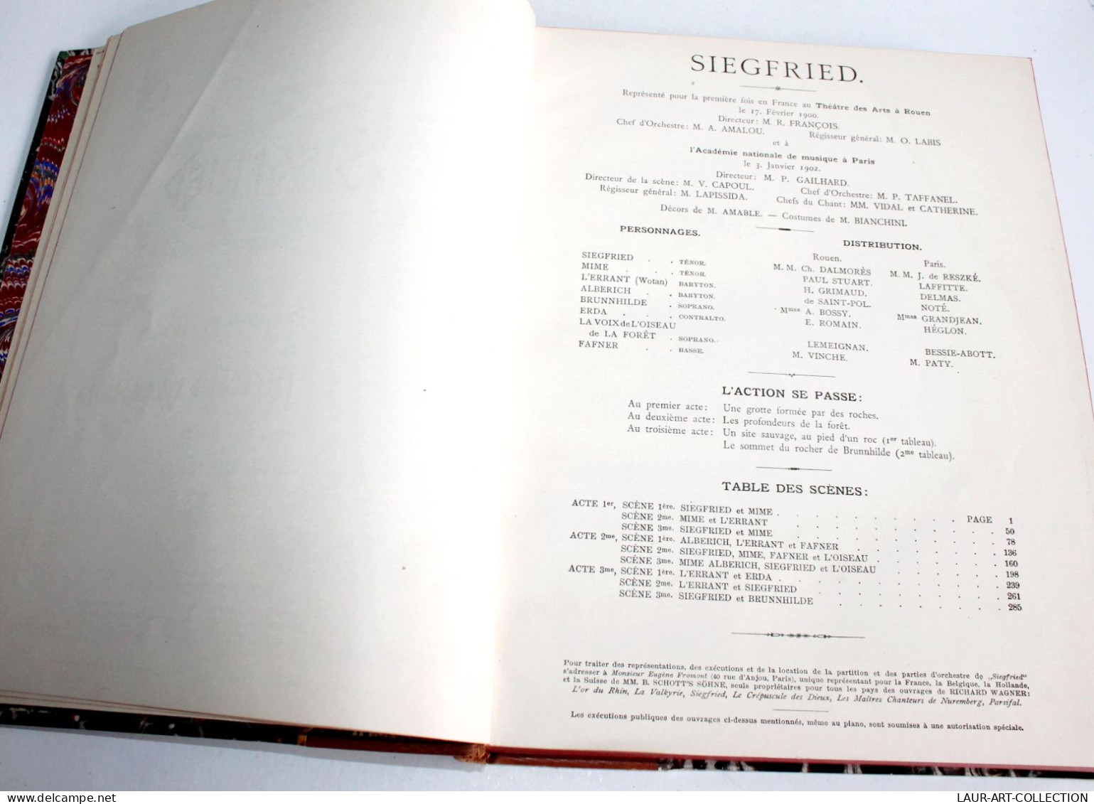 SIEGFRIED POEME & MUSIQUE DE R. WAGNER, PARTITION CHANT & PIANO 1900 VF ERNST / ANCIEN LIVRE XIXe SIECLE (1803.211) - Música