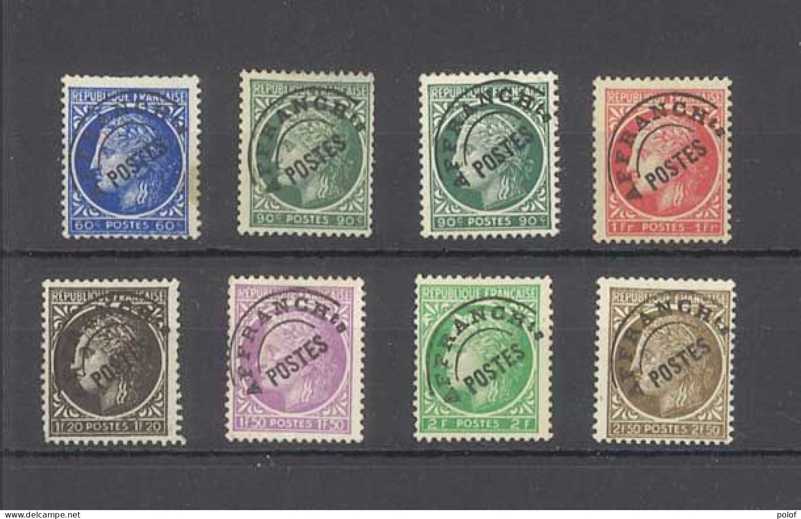 PREOBLITERE - Série De 8 Timbres Types "Cérès - Yvert 87 à 93 -  Sans Gomme - 1893-1947