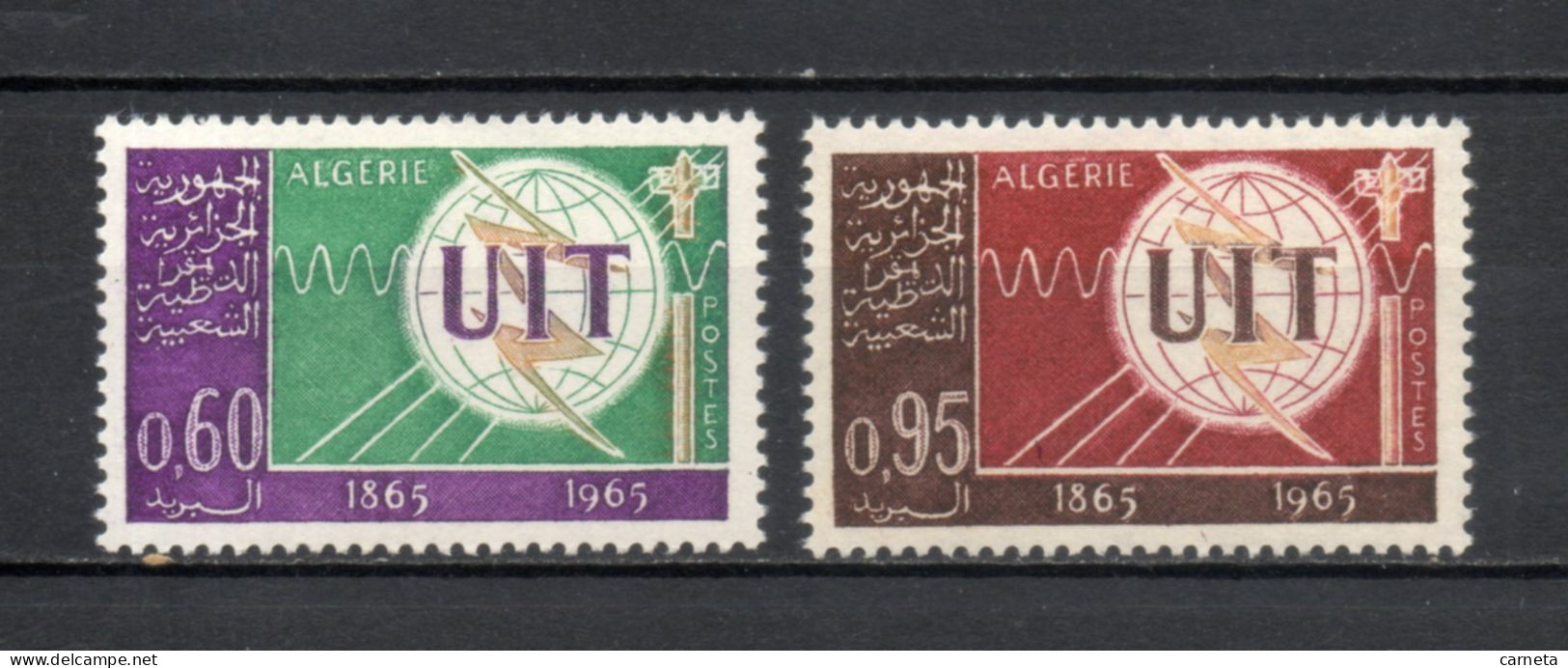 ALGERIE N° 409 + 410   NEUFS SANS CHARNIERE COTE 3.00€    TELECOMMUNICATIONS UIT - Algérie (1962-...)