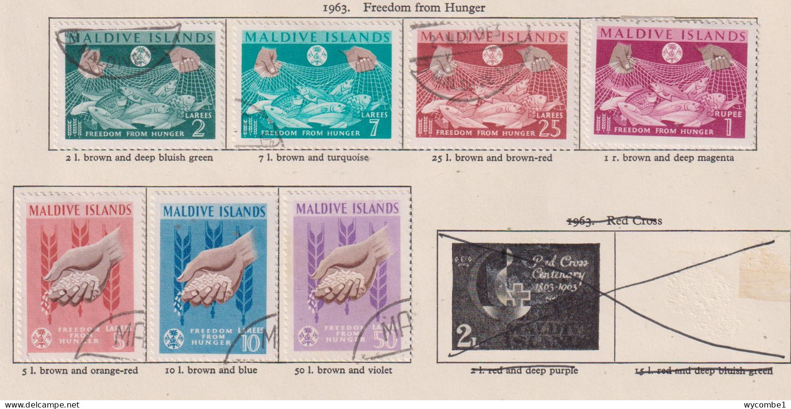 MALDIVE ISLANDS - 1963 Freedom From Hunger Set  Used As Scan - Maldiven (...-1965)