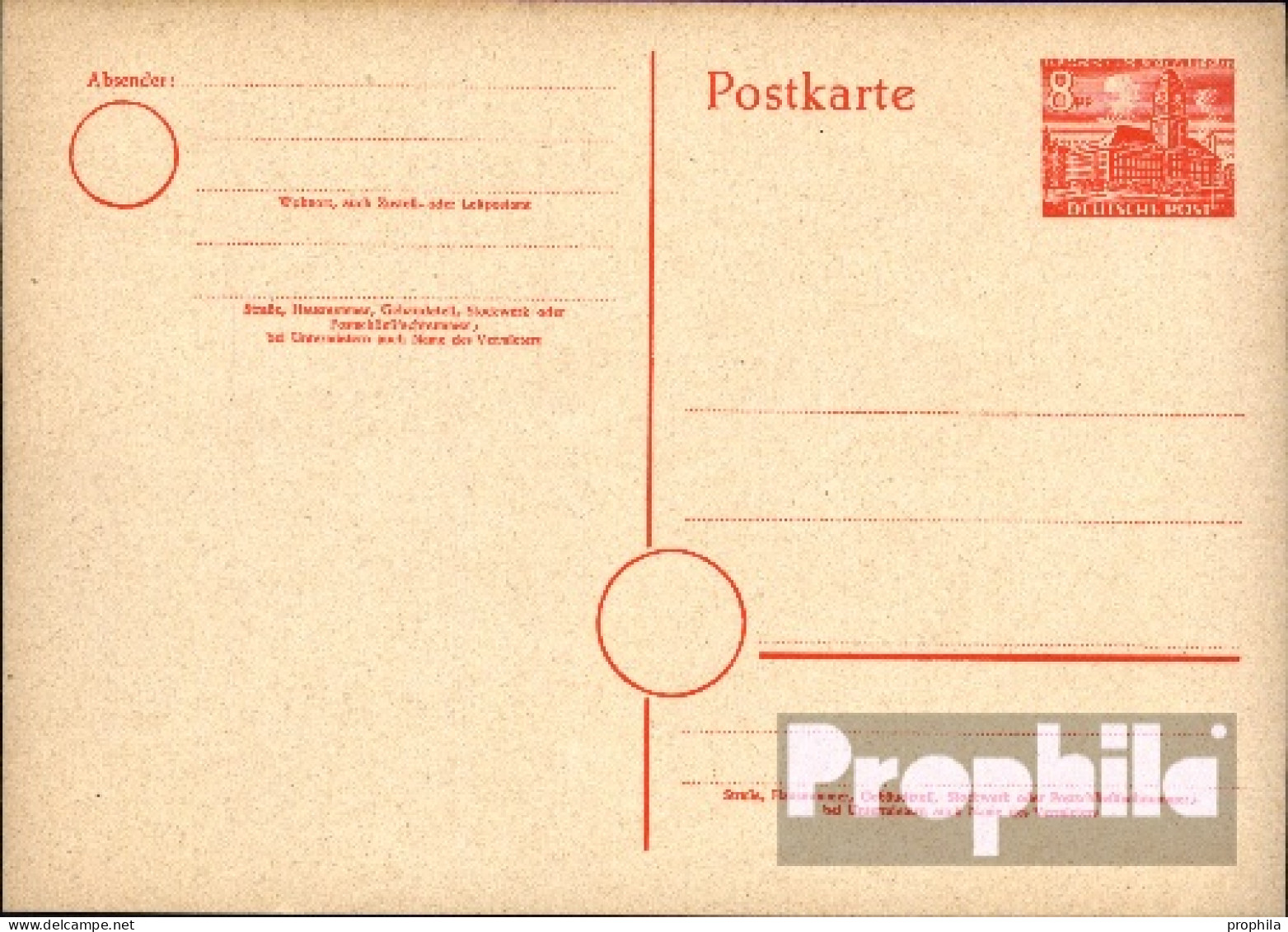 Berlin (West) P4b Amtliche Postkarte Gebraucht 1949 Berliner Bauten I - Cartoline - Usati