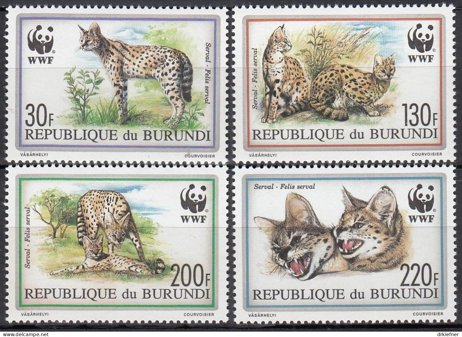 BURUNDI  1758-1761, Postfrisch **, WWF, Weltweiter Naturschutz: Serval, 1992 - Ungebraucht