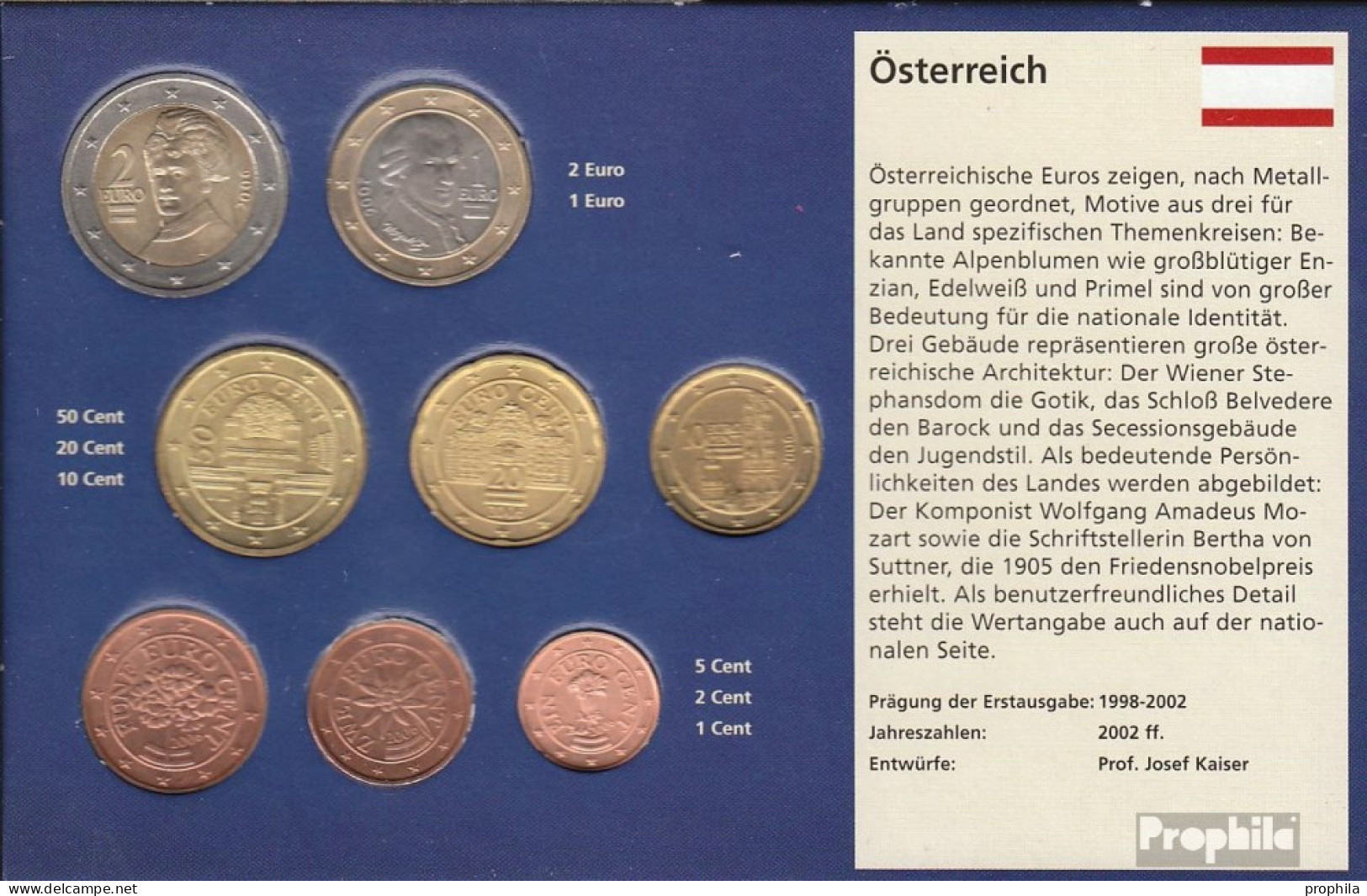 Österreich 2006 Stgl./unzirkuliert Kursmünzensatz 2006 EURO-Nachauflage - Autriche