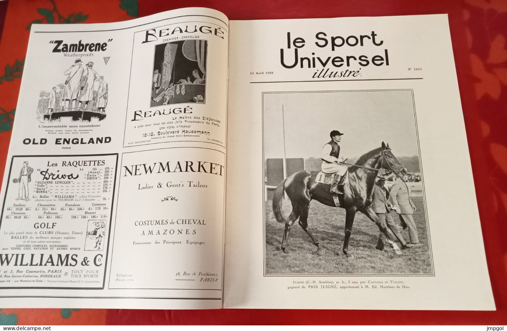 Sport Universel Illustré N°1311 Avril 1928 Rugby France Galles Concours Hippique Paris Randonnée Skis Nice Chamonix - 1900 - 1949