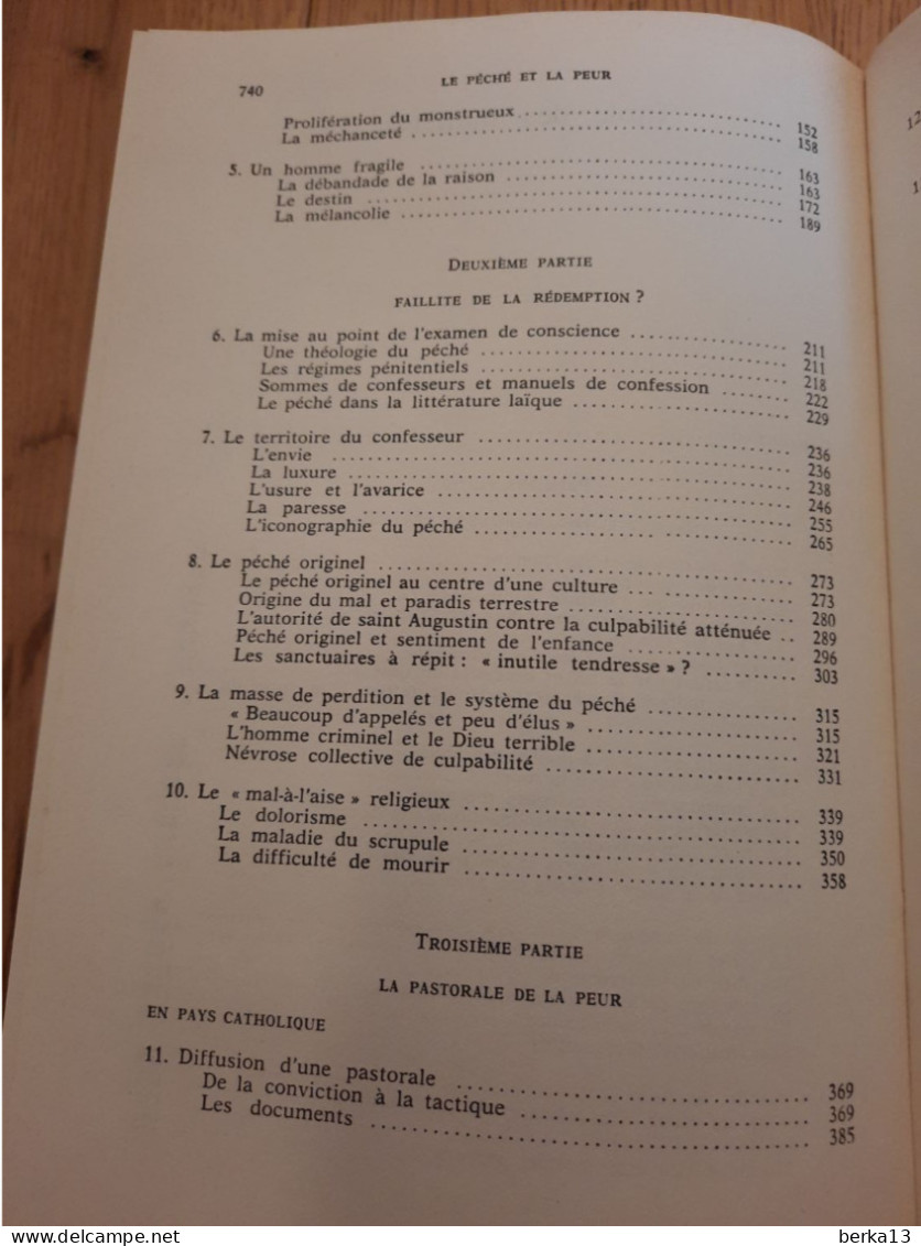 Le Péché Et La Peur-Culpabilisation En Occident XIIIe-XVIIIe DELUMEAU 1983 - Sociologia