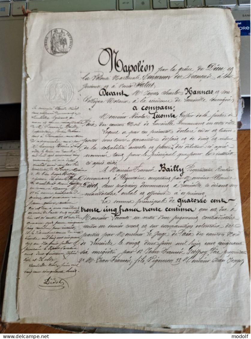 Lot De Documents Notariaux Du XIXème Région Est - Manuscritos