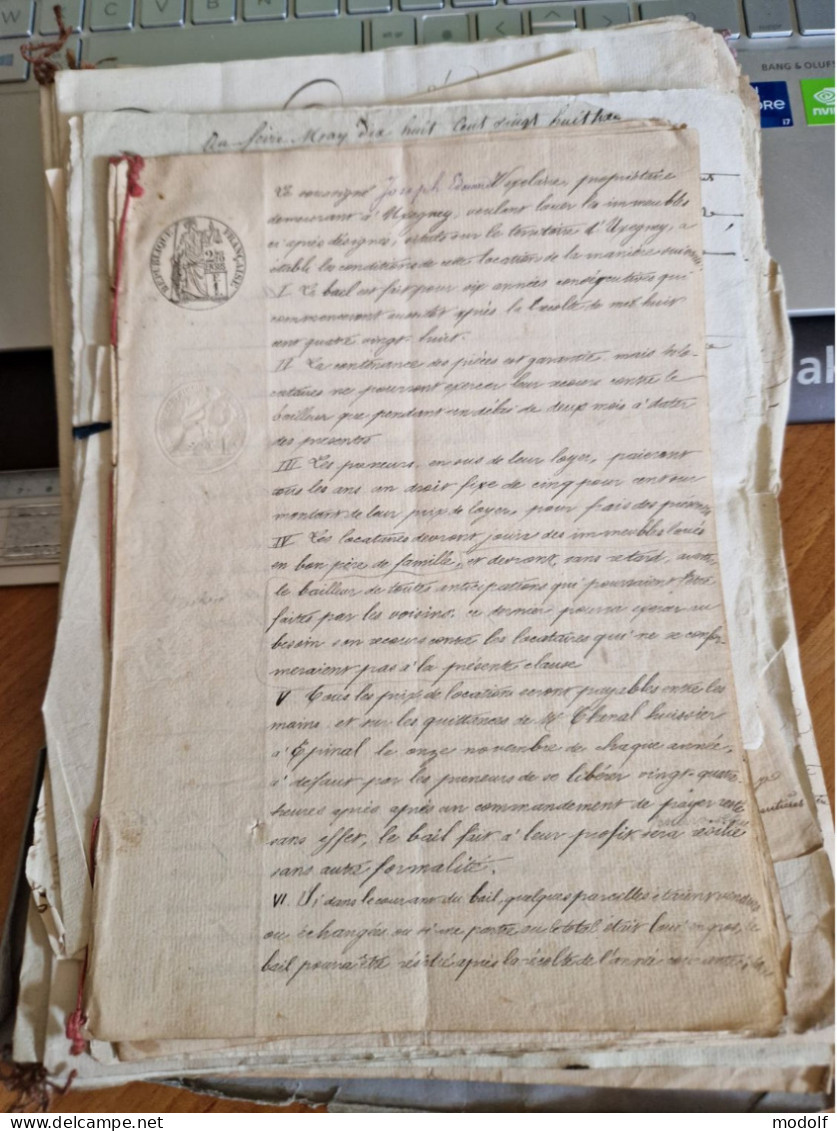 Lot De Documents Notariaux Du XIXème Région Est - Manuscritos