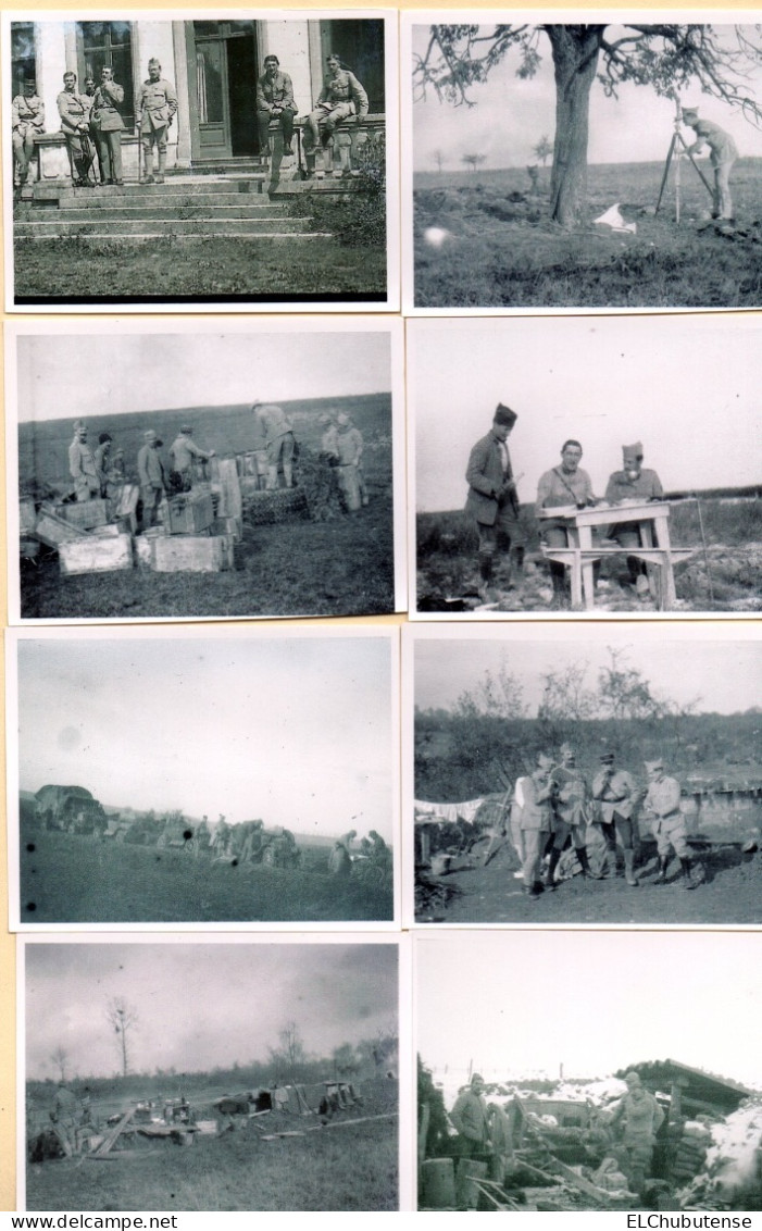 Lot Retirages Photos Poilus 205e Artillerie Village Char Saint-Chamond Front Guerre 14-18 WW1 - Oorlog, Militair
