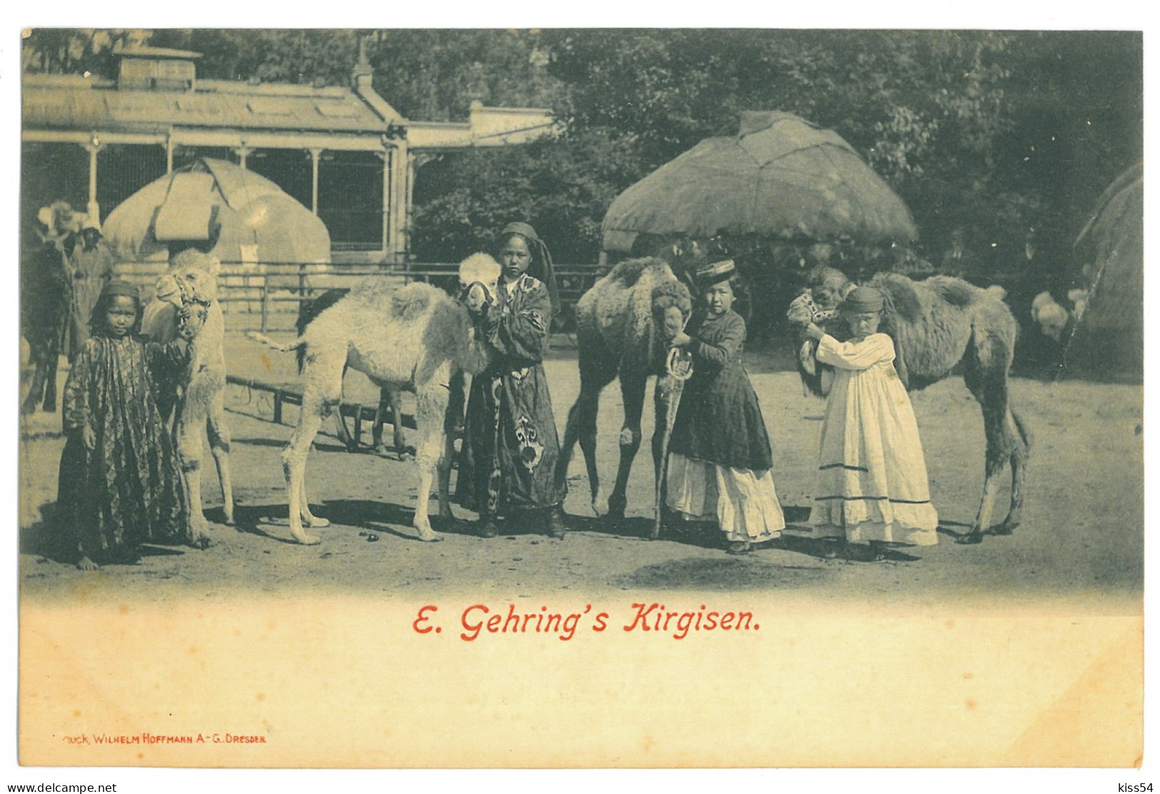 RUS 001 - 21370 Ethnic Ghirghiz With Camels, Russia - Old Postcard - Unused - Russia