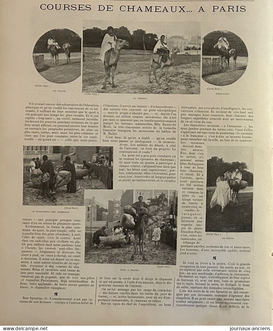 1898 COURSES DE CHAMEAUX À PARIS - LES JOCKEYS DES MÉHARAS - LA VIE AU GRAND AIR - Zeitschriften - Vor 1900