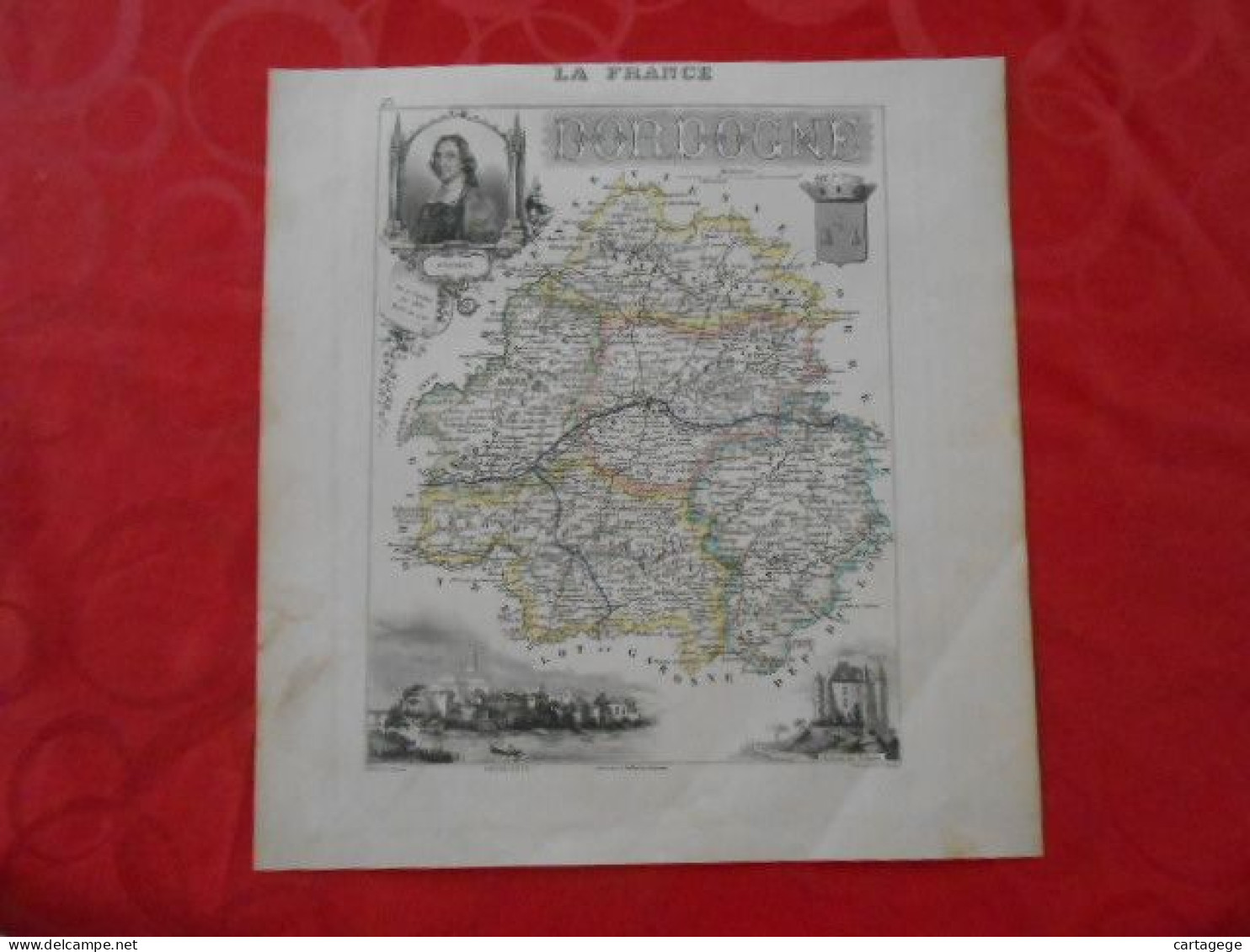 CARTE VUILLEMIN DEPARTEMENT DE LA DORDOGNE (24) - Carte Geographique