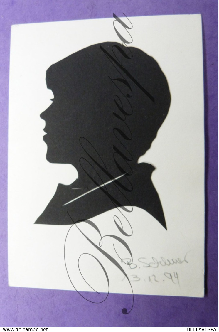 Kunstmalerin Barbara SCHLEUER  Berlin Silhouettiste,  Silhouette Scherenschnitte Silhouet  Unterzeichnet 1994 - Silhouette - Scissor-type