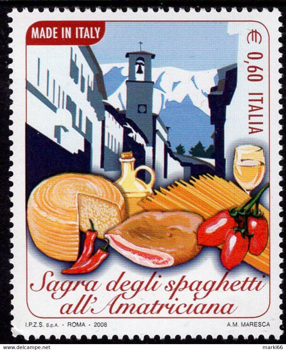 Italy - 2008 - Made In Italy - Spaghetti All Amatriciana - Mint Stamp - 2001-10: Marcophilia