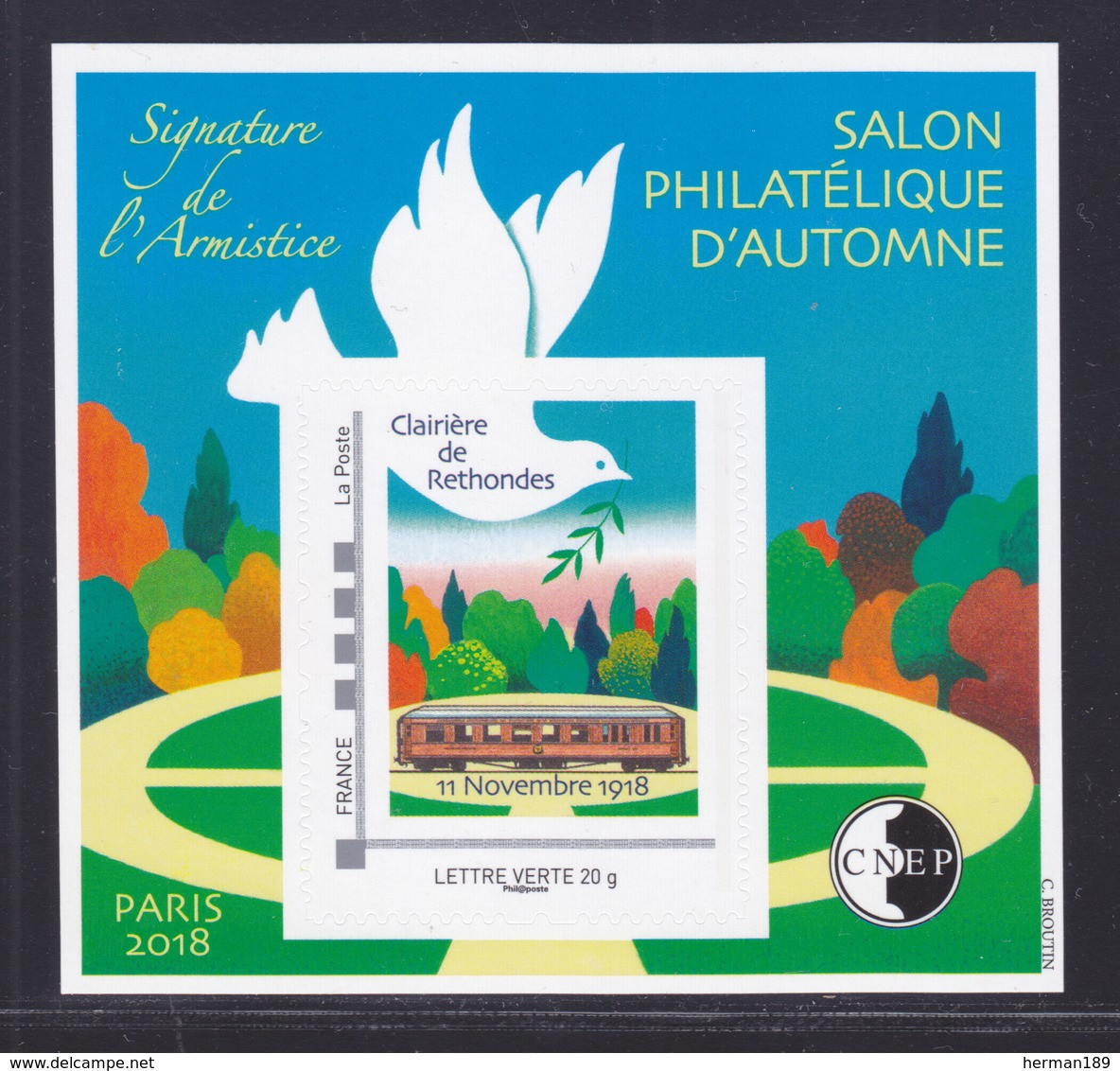 CNEP N° 79 NEUF ** MNH - SALON PARIS AUTOMNE 2018, Signature Armistice, Bloc Adhésif, TB - CNEP