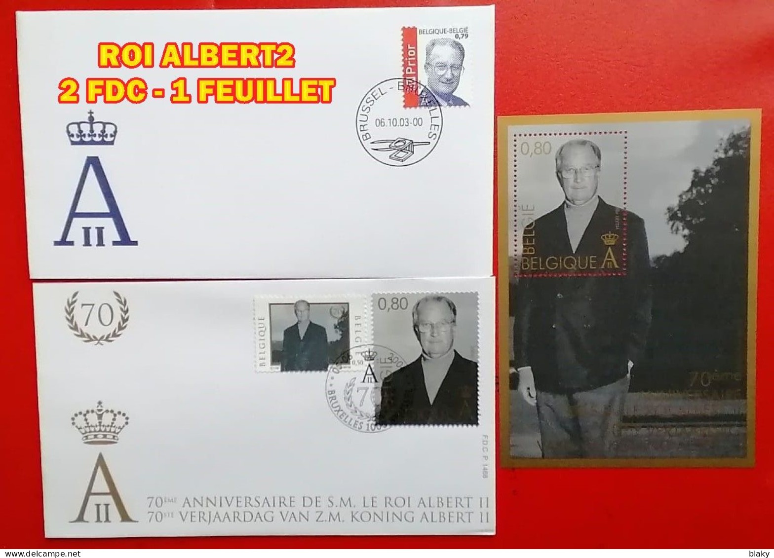 2000-ROI ALBERT2 2 FDC 1 FEUILLET - 1991-2000