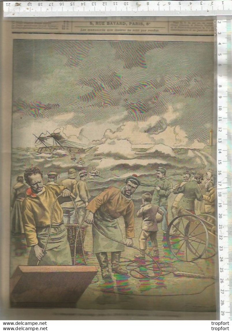 PG / LA CROIX ILLUSTRE 1905  Gravure Couverture SAUVETAGE PHARE DE LA COUBRE ROYAN - Autres & Non Classés