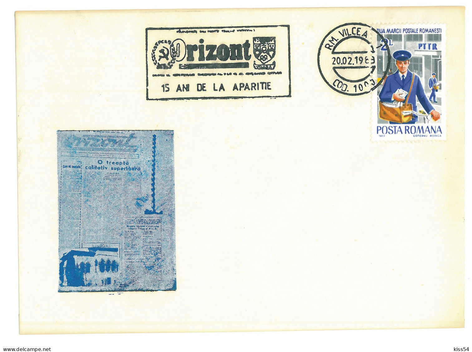 COV 97 - 3082 RM. VALCEA 15 Ani Ziarul "ORIZONT" - Cover - Used - 1983 - Cartoline Maximum