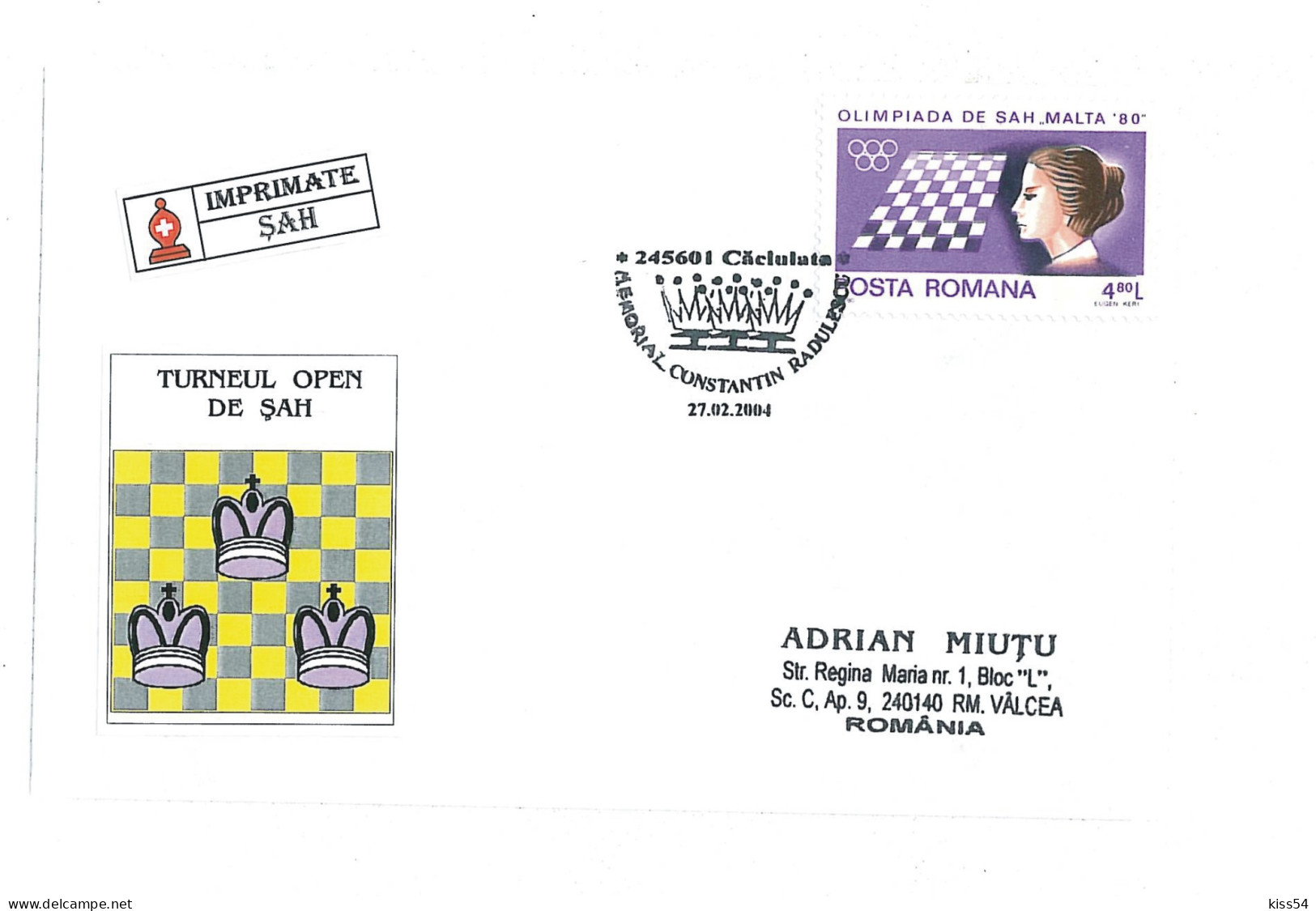 COV 97 - 208 CHESS, Romania - Cover - Used - 2004 - Echecs