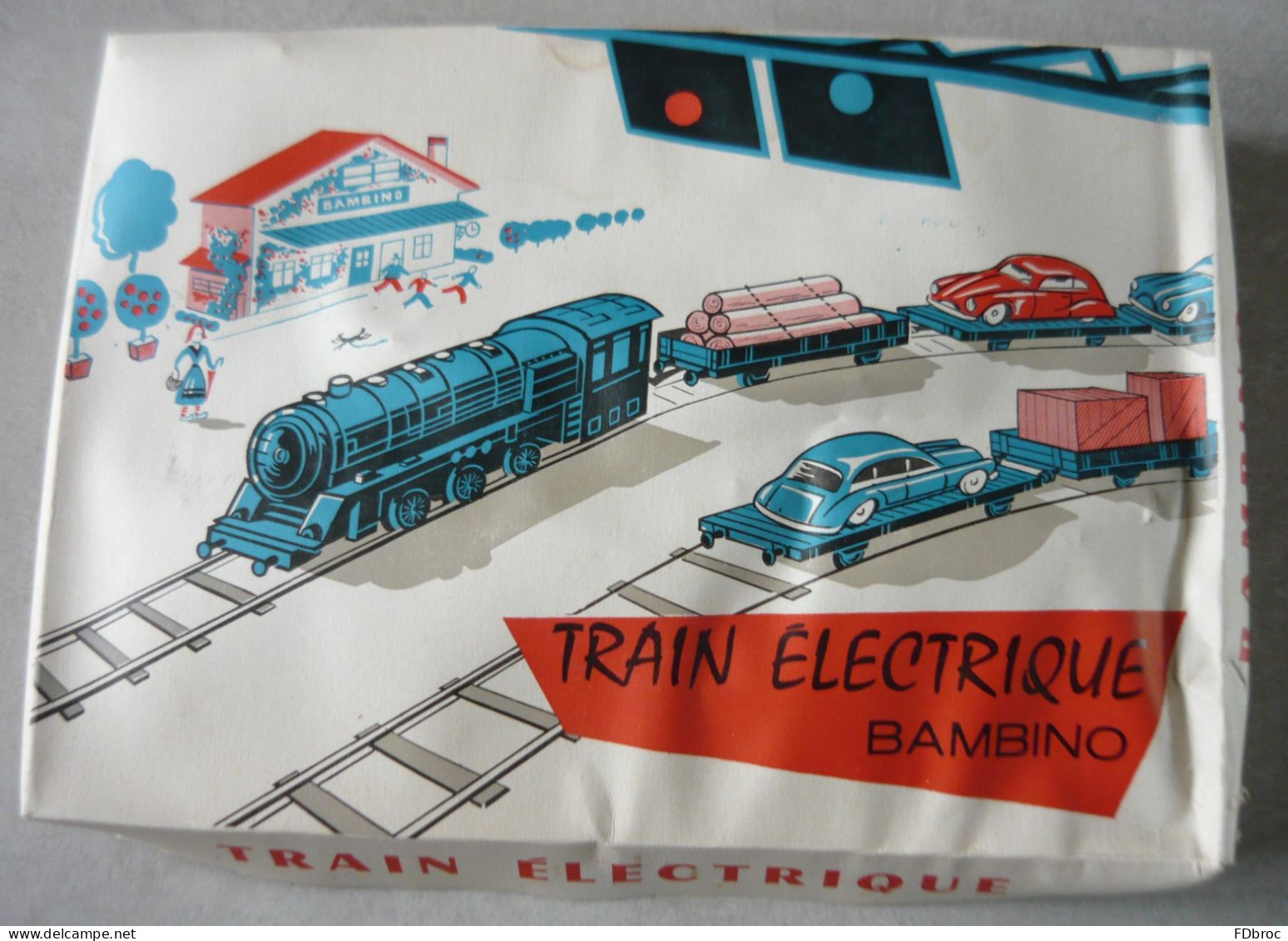 Ancien Coffret Train électrique ( Pile ) BAMBINO Avec Locomotive Vapeur, Wagons & Rails ( Jouet De Bazar No Jouef Lima ) - Loks