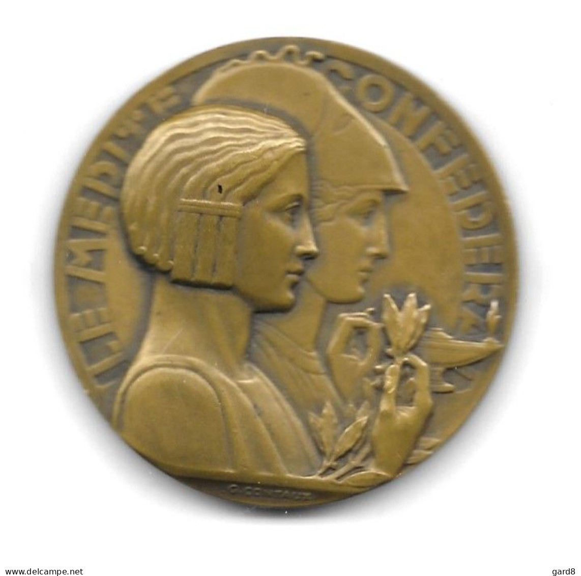 Médaille En Bronze  - Diamètre : 50 Mm - Poids : 67 Gr - Profesionales / De Sociedad