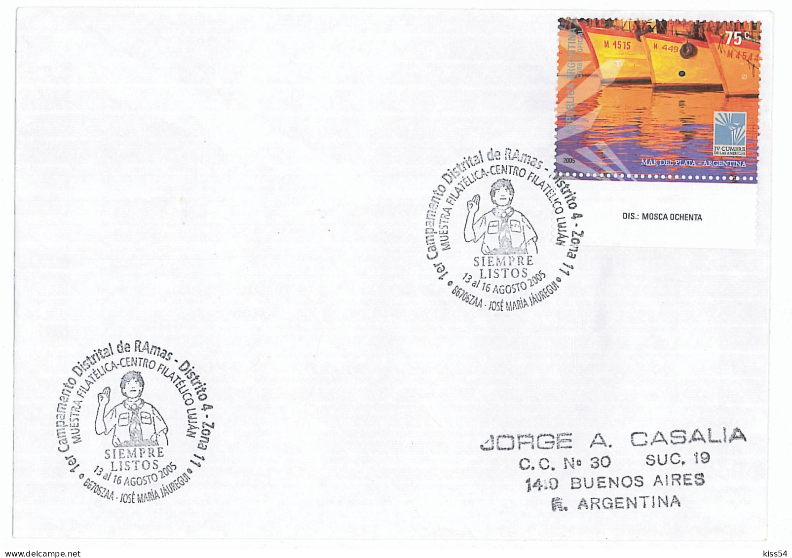 SC 59 - 680 Scout ARGENTINA - Cover - Used - 2005 - Cartas & Documentos